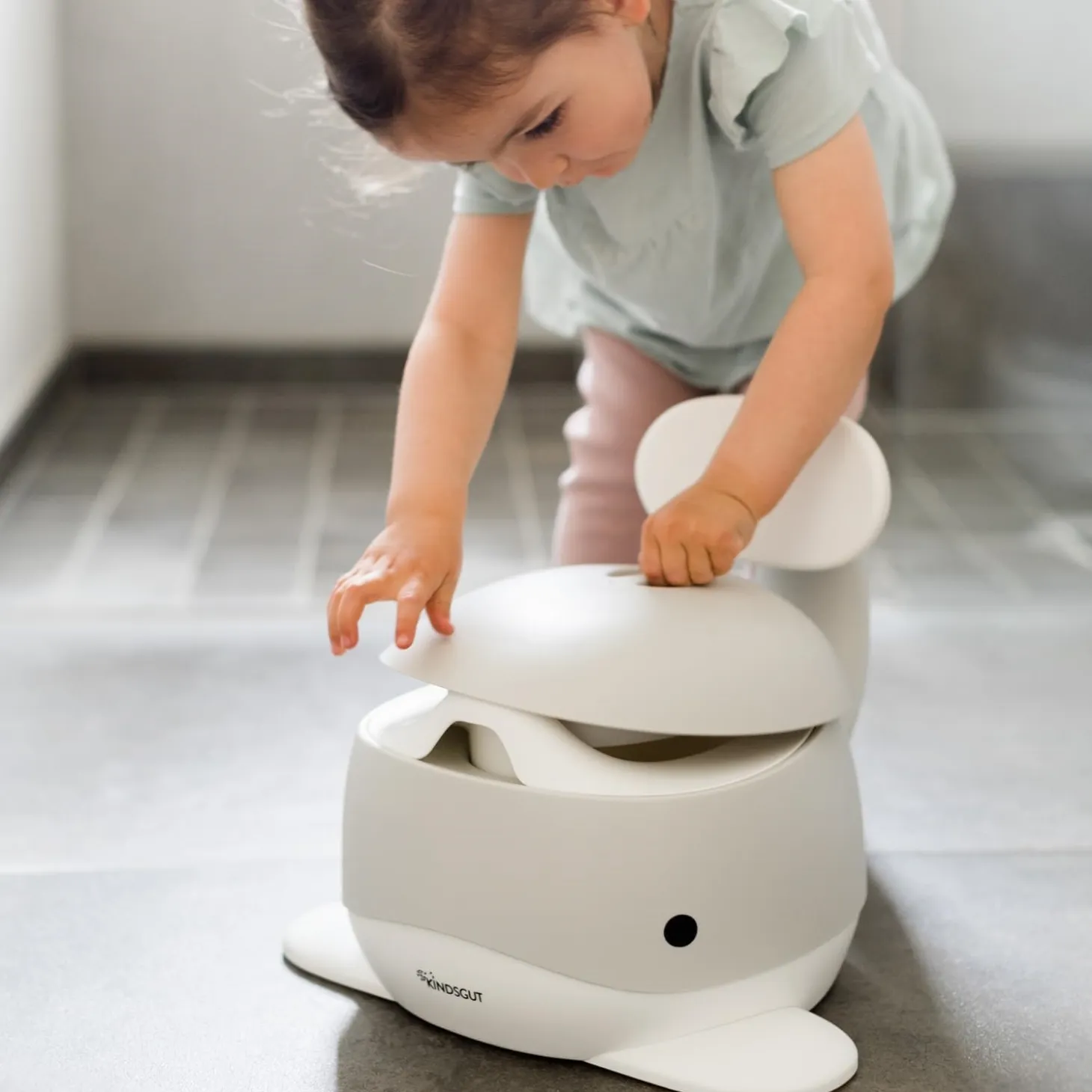 Kindsgut - Potty Training Toilet - Hval - Lys grå