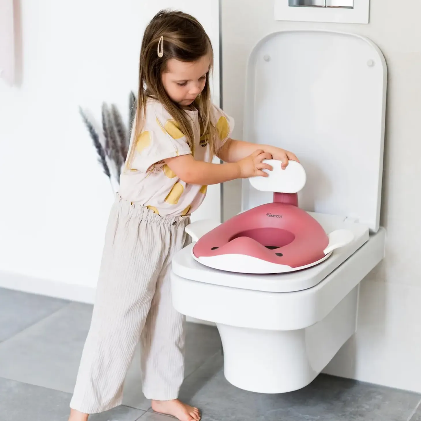 Kindsgut - Toiletsæde til børn - Hval - Dusty Pink