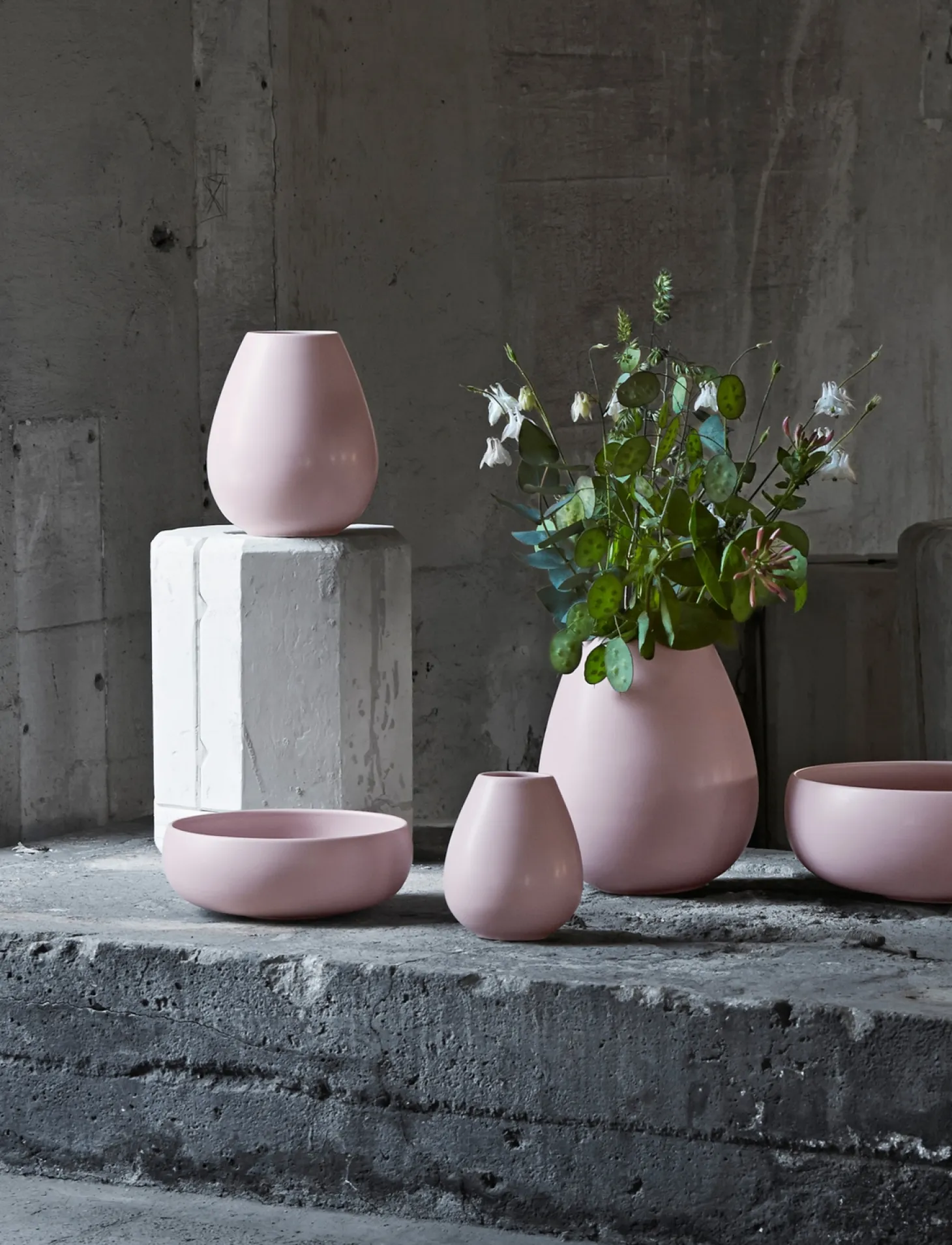 Knabstrup Kemarik - Earth vase H 24 cm dusty rose