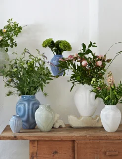 Knabstrup Keramik - vase H 27 cm ripple lavender