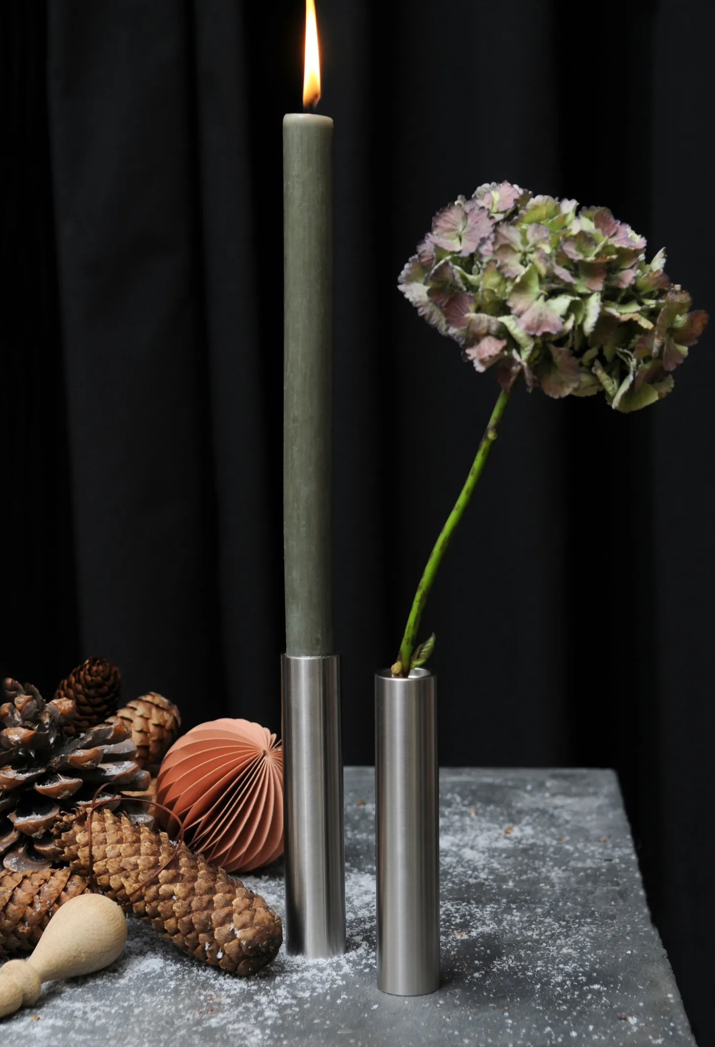 Kunst Industrien - Slim Light lysetage rustfri stål - Højde 17 cm