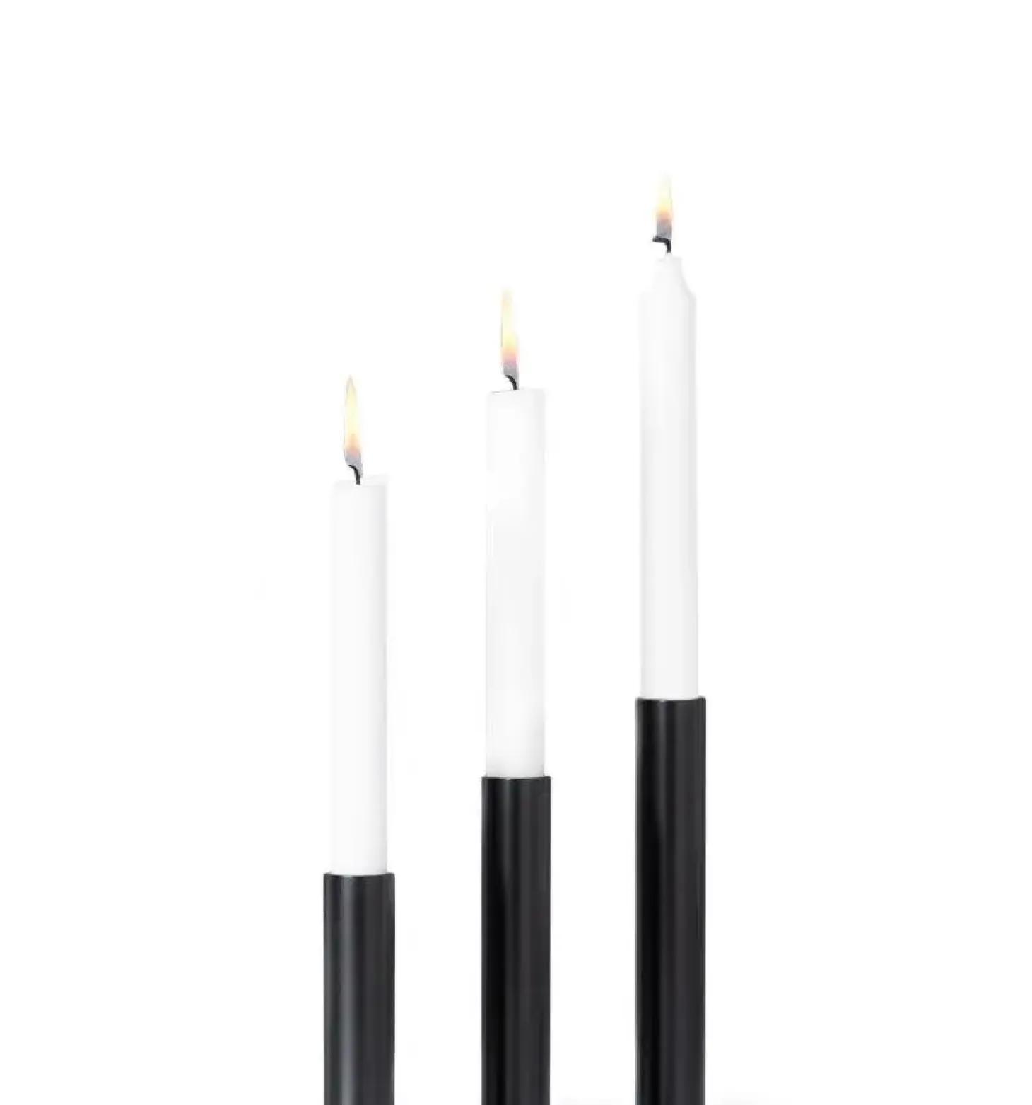 Kunstindustrien - Box 3 Slim Light lysetage - Sort - Højde 10 cm, 14 cm ,17 cm