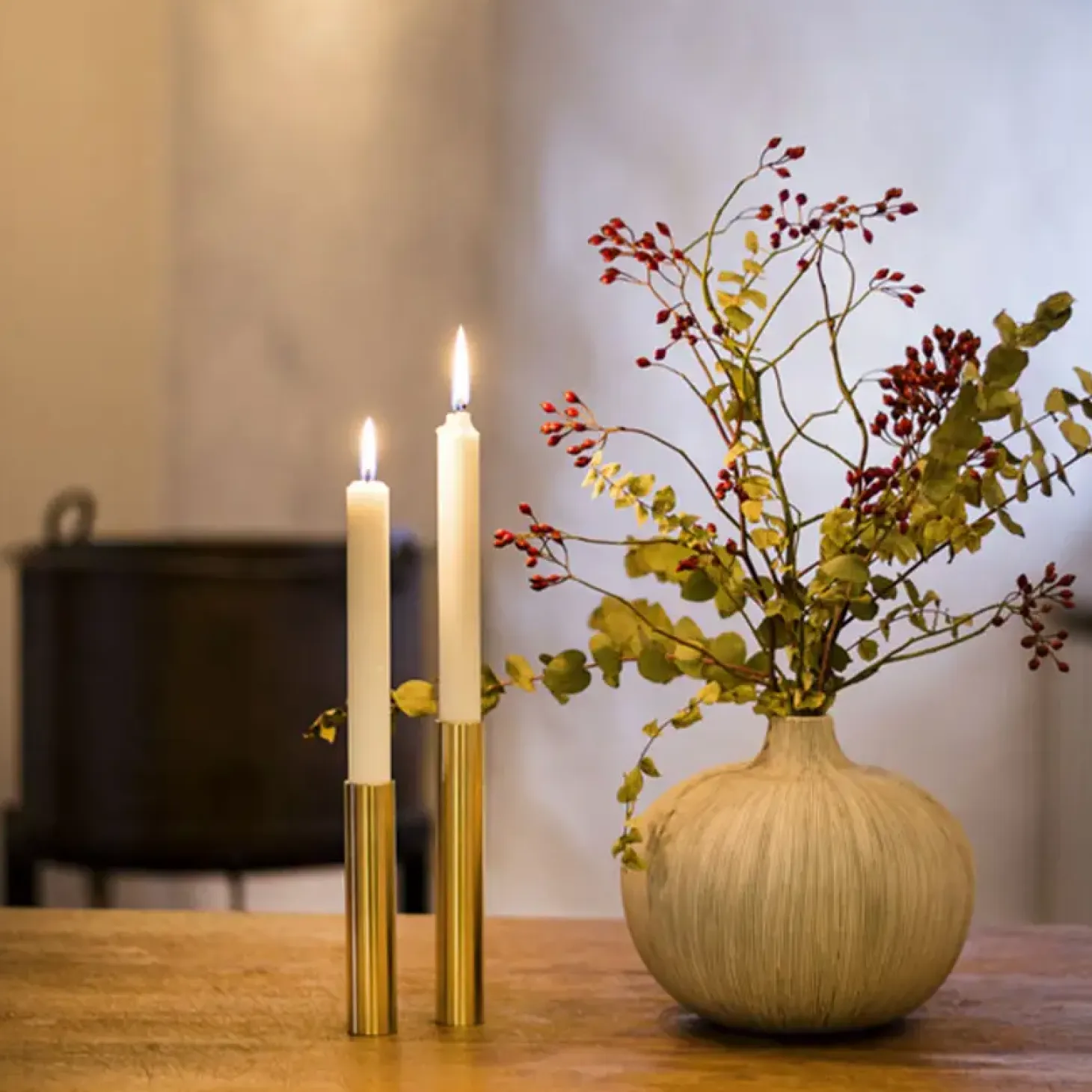 Kunstindustrien - Slim Light Lysetage - Messing - Højde 10 cm
