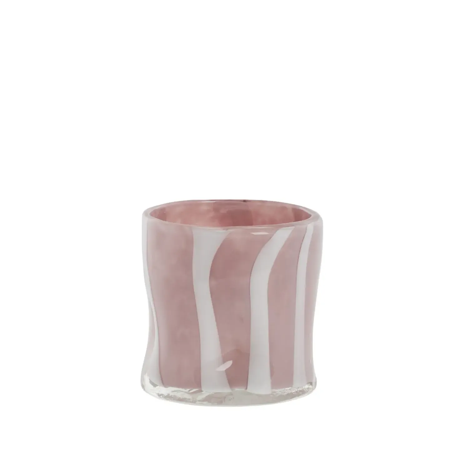 Lene Bjerre - Marelle vase/fyrfadsstage i glas 10 cm. lyserød
