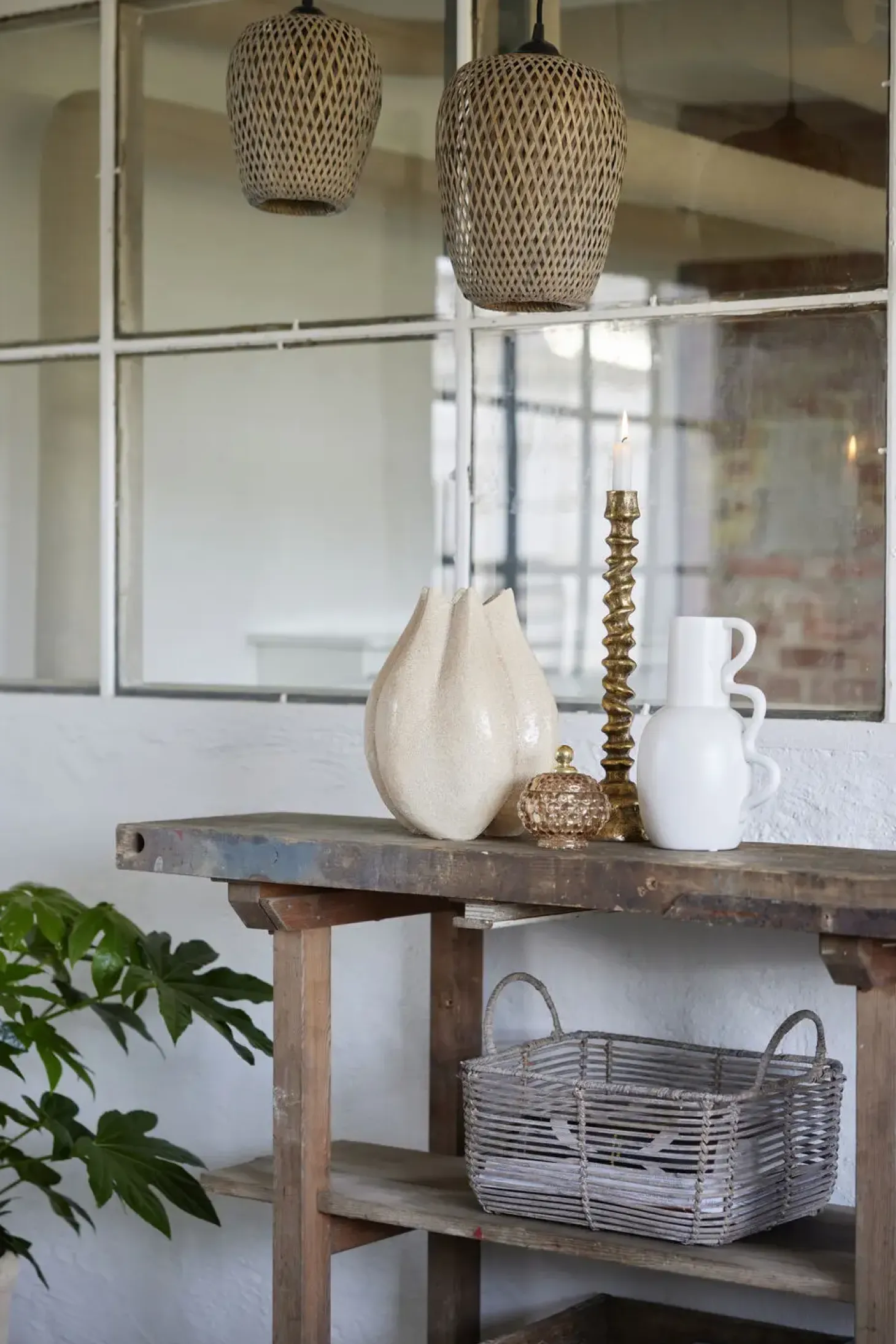 Lene Bjerre - Valona vase i stentøj30x27 cm. sand