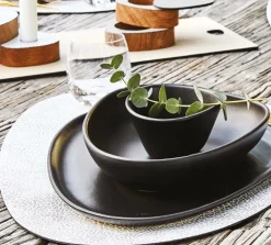 LindDNA - Curve Tallerken - Lunch Plate - 2 stk. - Sort