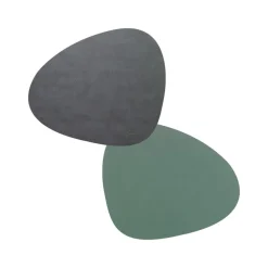 LindDNA - Dækkeserviet curve 37 x 44 cm - vendbar - Nupo - Antracit/Pastelgrøn