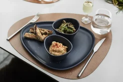LindDNA - Stoneware Platter Plate, Navy