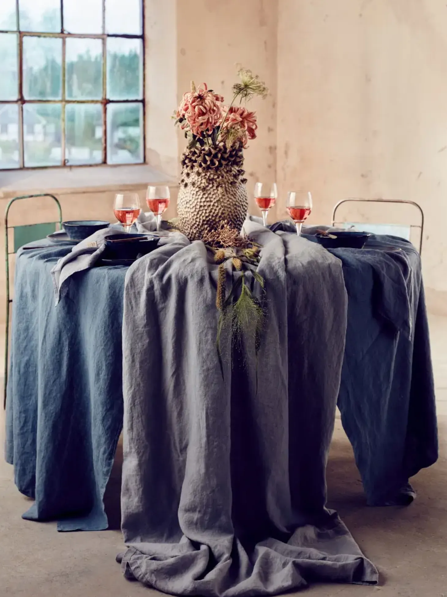 Lovely Linen - Dug - Lovely - Dusty Blue/Blå - 145x250 cm