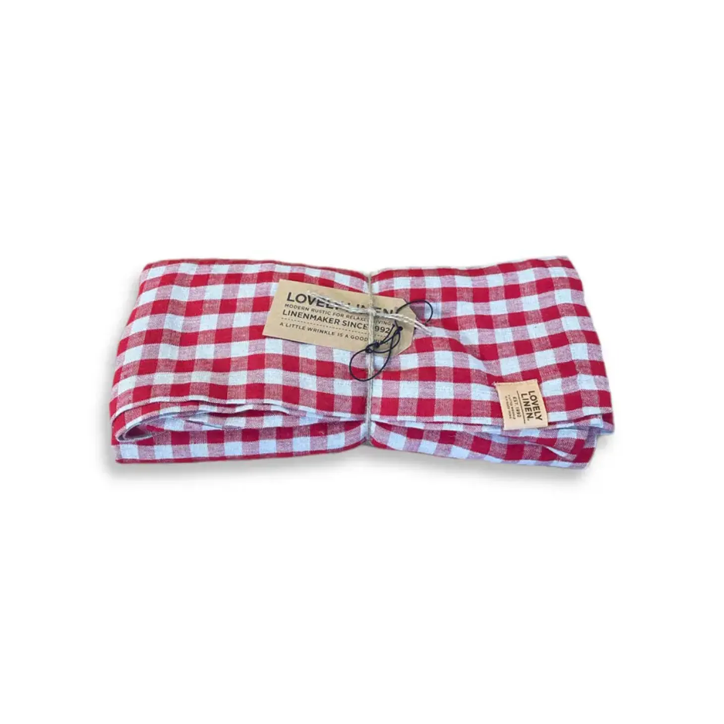 Lovely Linen - Dug - Misty - Square - Real Red / Rød - 145x300 cm