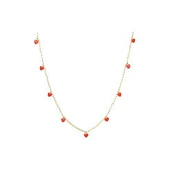 LULU Copenhagen - Halskæde - Love U - Guld/Lipstick Red