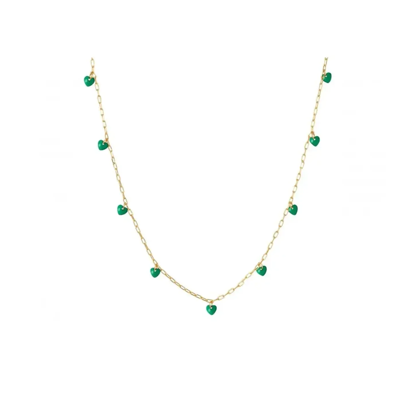 LULU Copenhagen - Halskæde - Love U - Guld/Light Green