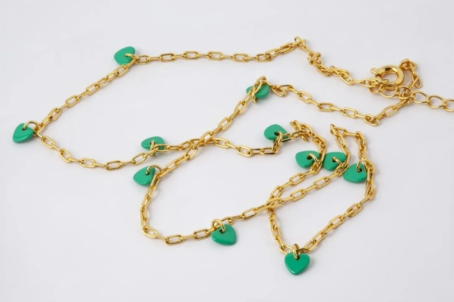LULU Copenhagen - Halskæde - Love U - Guld/Light Green