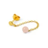 LULU Copenhagen - Natural Stone Chain Ørestik, Rose (1 stk.)