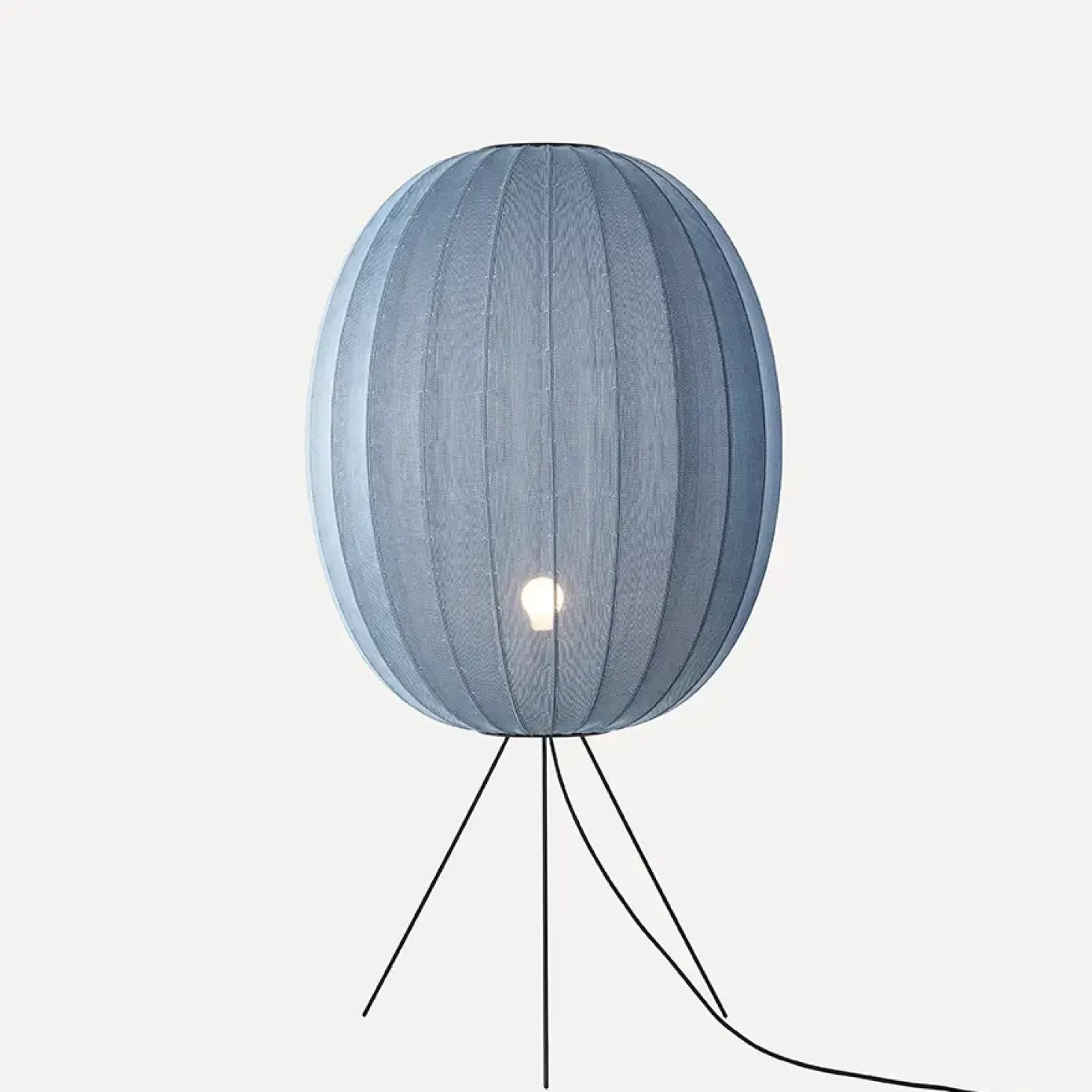 Made By Hand - Gulvlampe - Knit-Wit 65 High Oval Floor Medium - Blue Stone