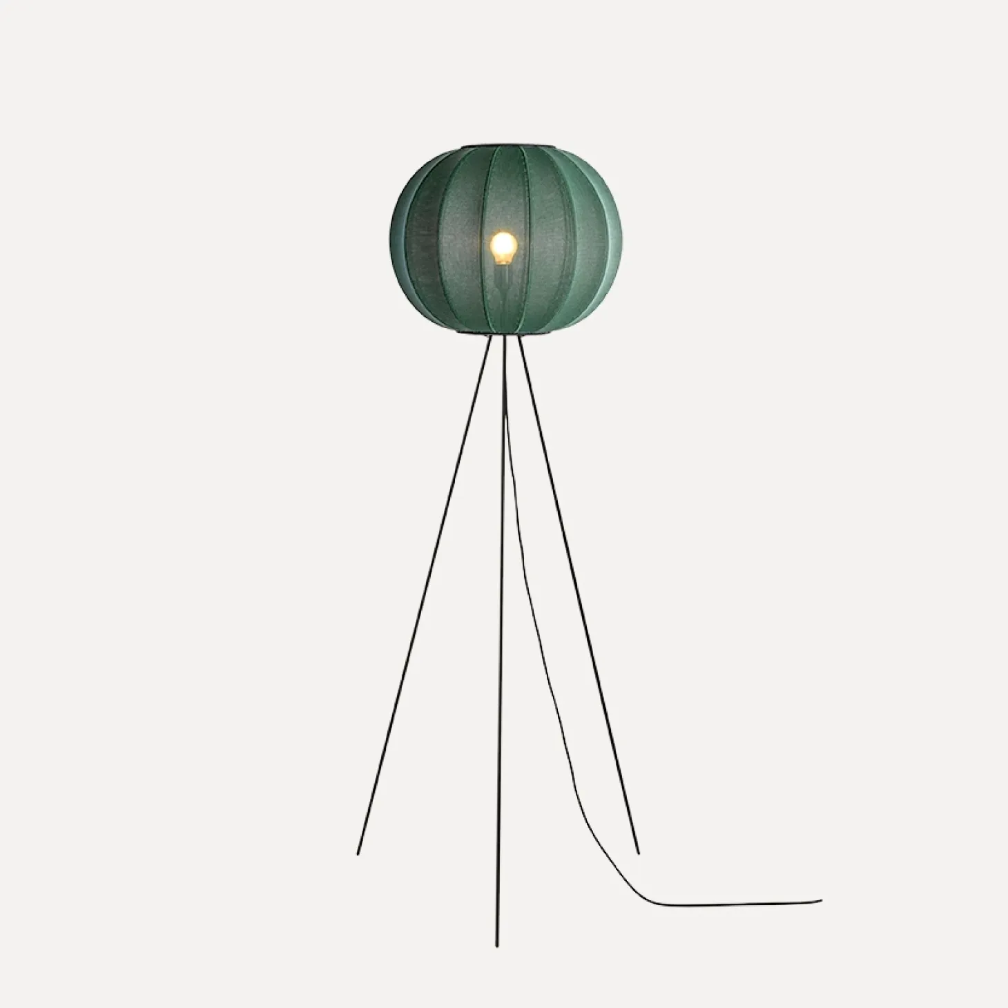Made By Hand - Gulvlampe - Knit-Wit 45 Round Floor High - Tweed Green
