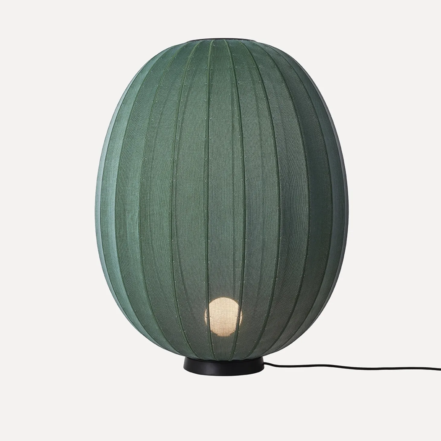 Made By Hand - Gulvlampe - Knit-Wit 65 High Oval Floor Level - Tweed Green