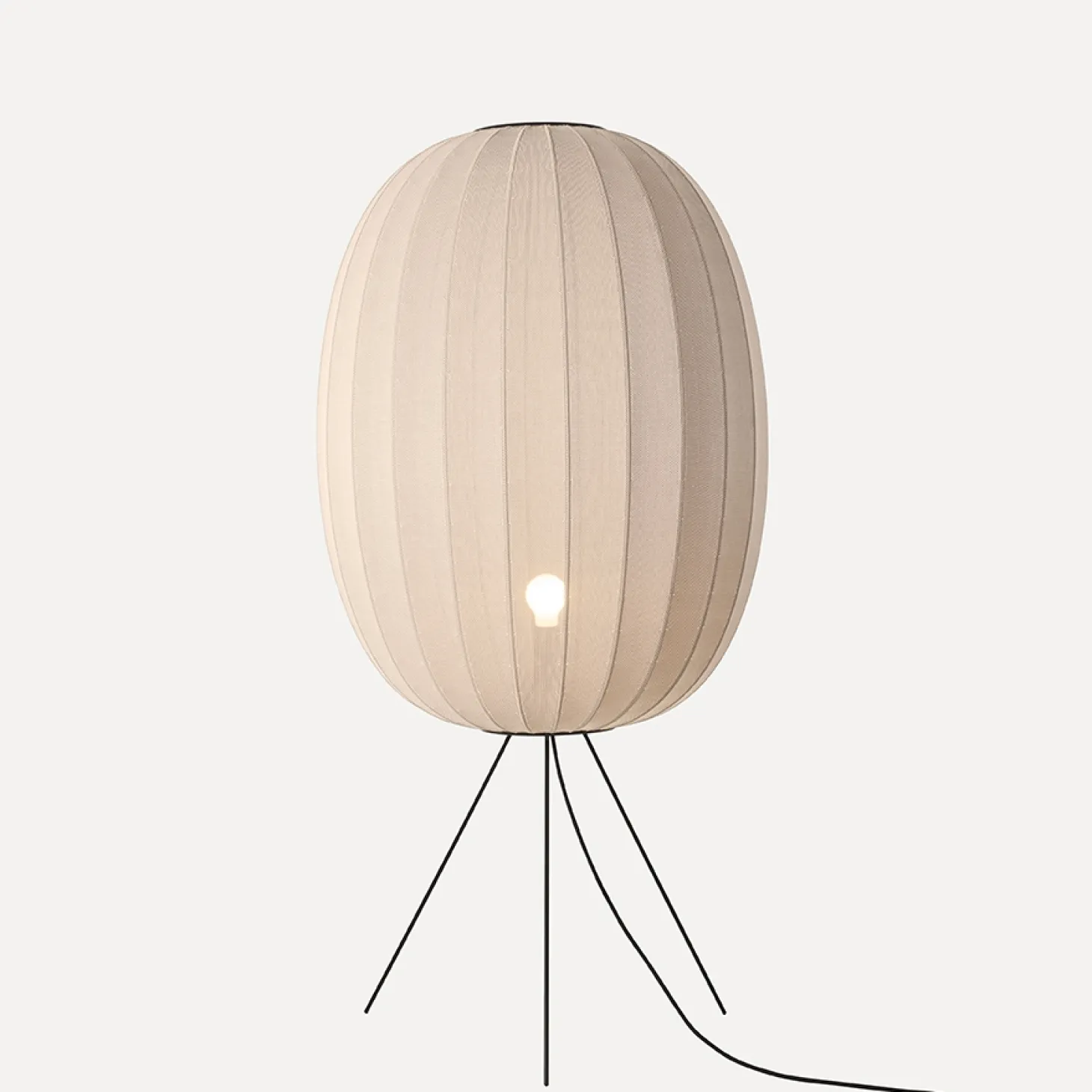 Made By Hand - Gulvlampe - Knit-Wit 65 High Oval Floor Medium - Sand Stone