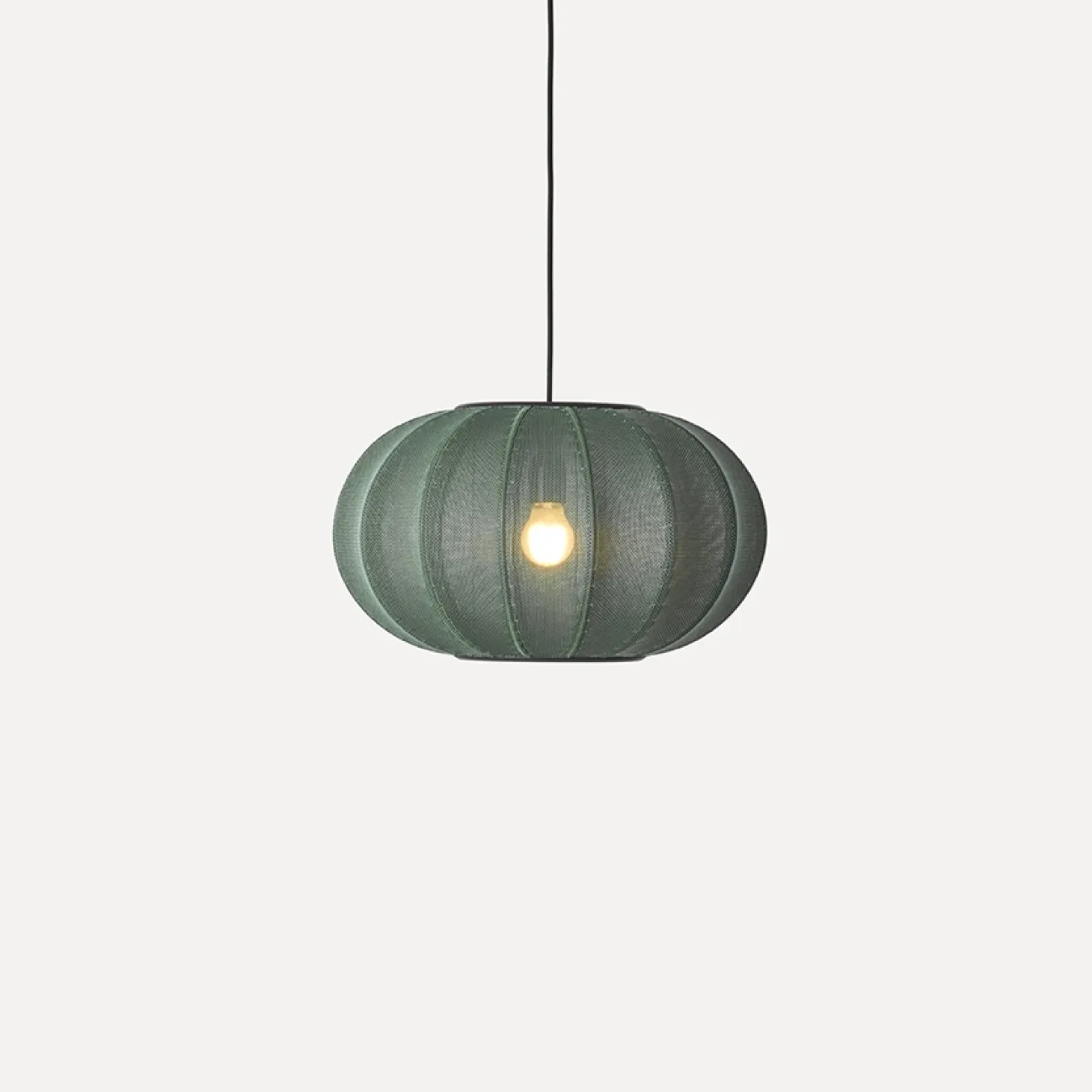 Made By Hand - Pendellampe - Knit-Wit 45 Oval Pendant - Tweed Green