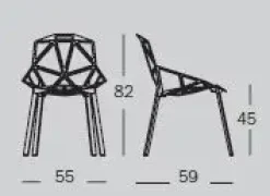 Magis - Chair One stol - sort - spisebordsstol / havestol