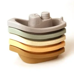 Magni - Badebåde-kopper i hvedestrå, pastel, 5 stk. / Magni - Bath Boat Cups in wheat straw, pastel colours, 5 pcs.