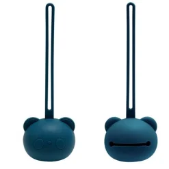 Magni - Sutteholder i LFGB silikone med bamsemotiv, petroleum