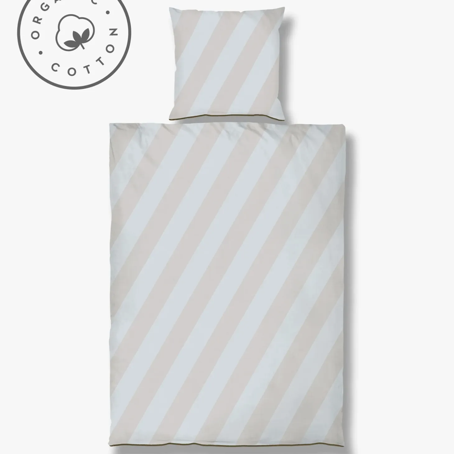 Mette Ditmer - DIAGONAL-sengesæt - Light grey/Sand - W140 x L200 cm