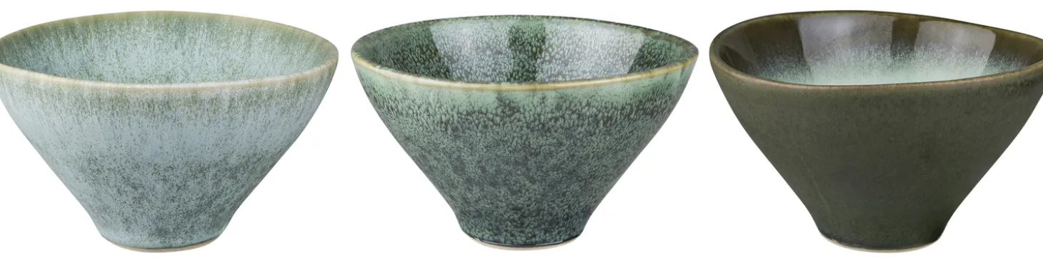 Mette Ditmer - ELEMENTS bowl, small, 3-pack - Green tones