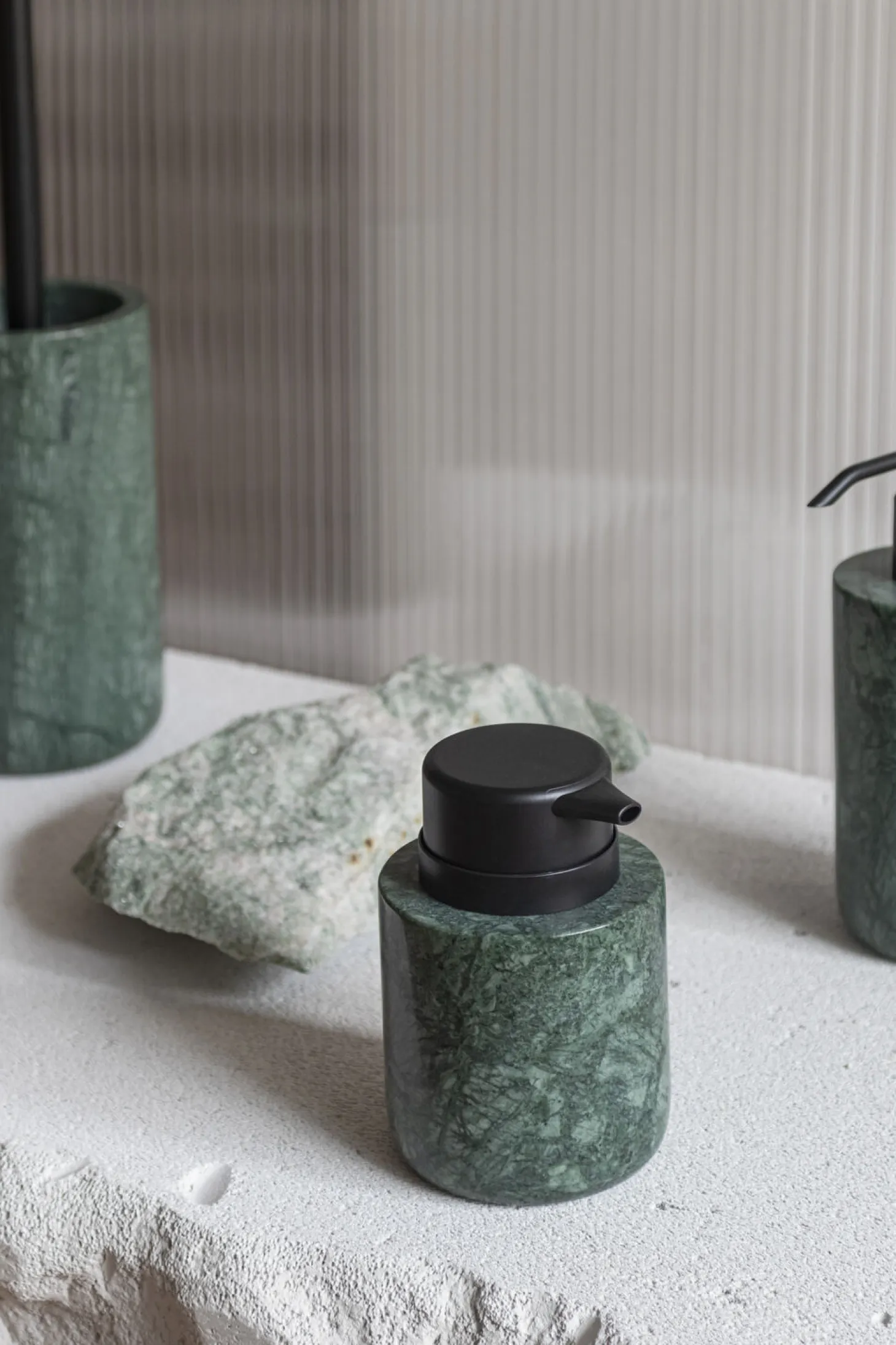 Mette Ditmer - MARBLE dispenser, low - Dark forest