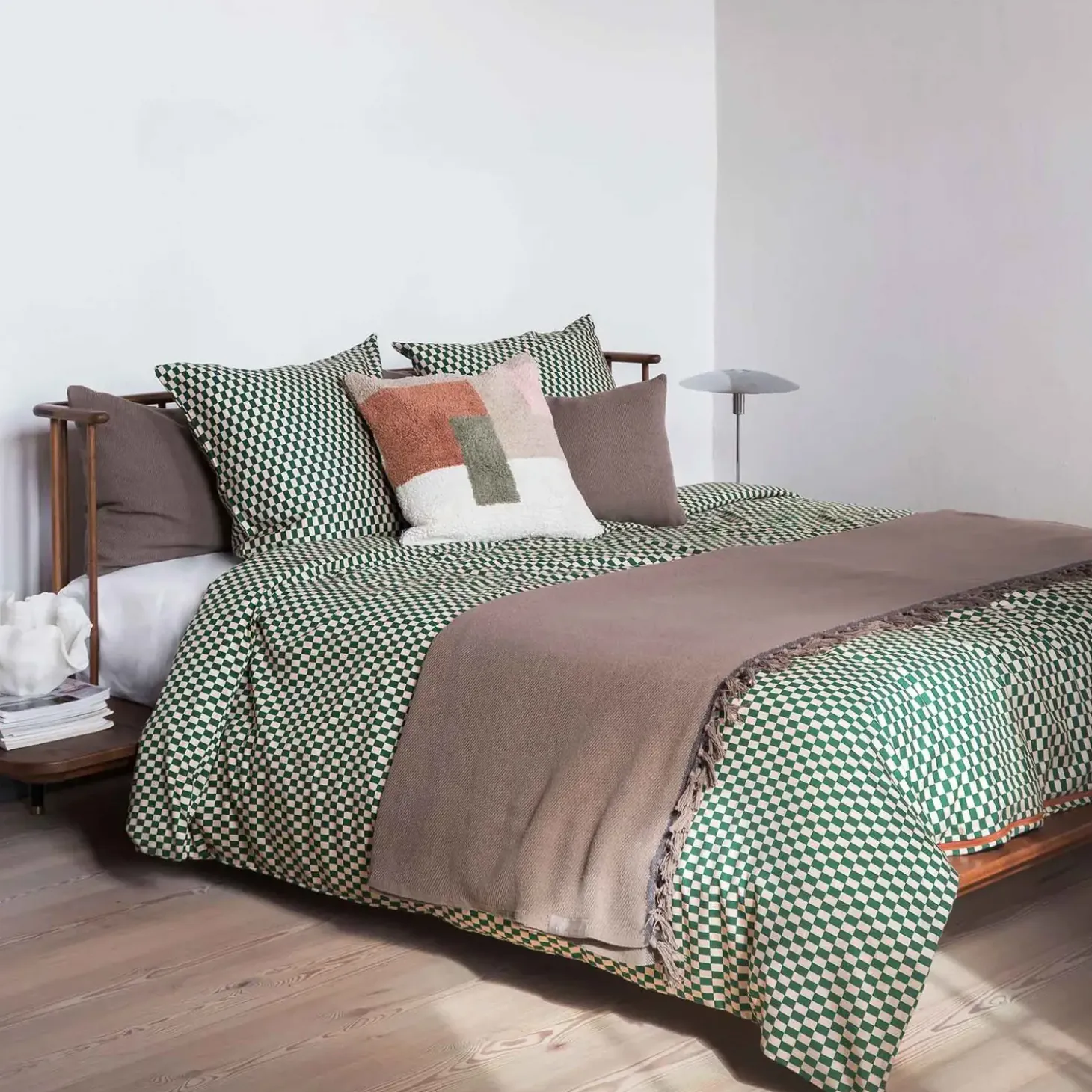 Mette Ditmer - MINI-sengesæt - Pine green/Tan - W200 x L220 cm