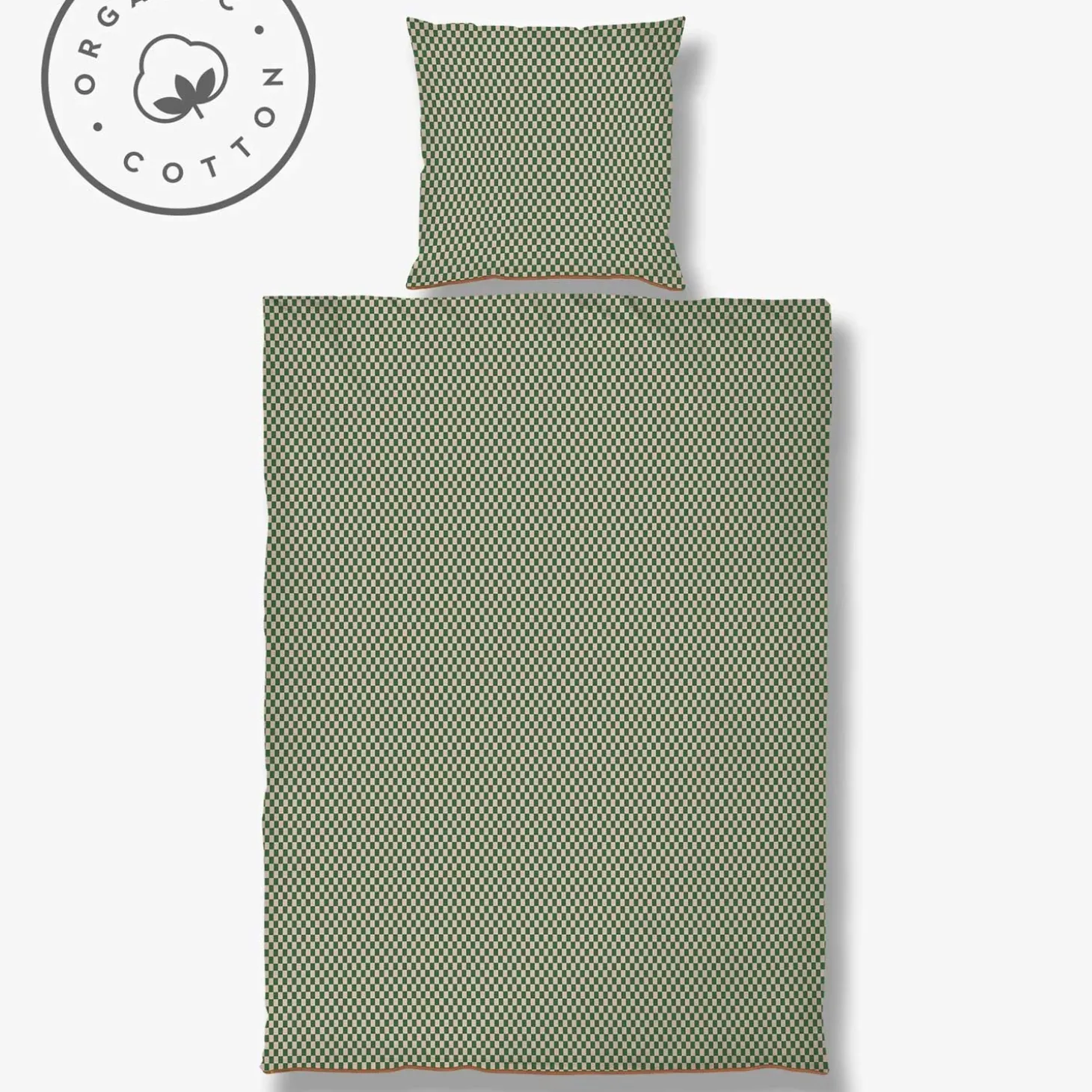 Mette Ditmer - MINI-sengesæt - Pine green/Tan - W140 x L200 cm