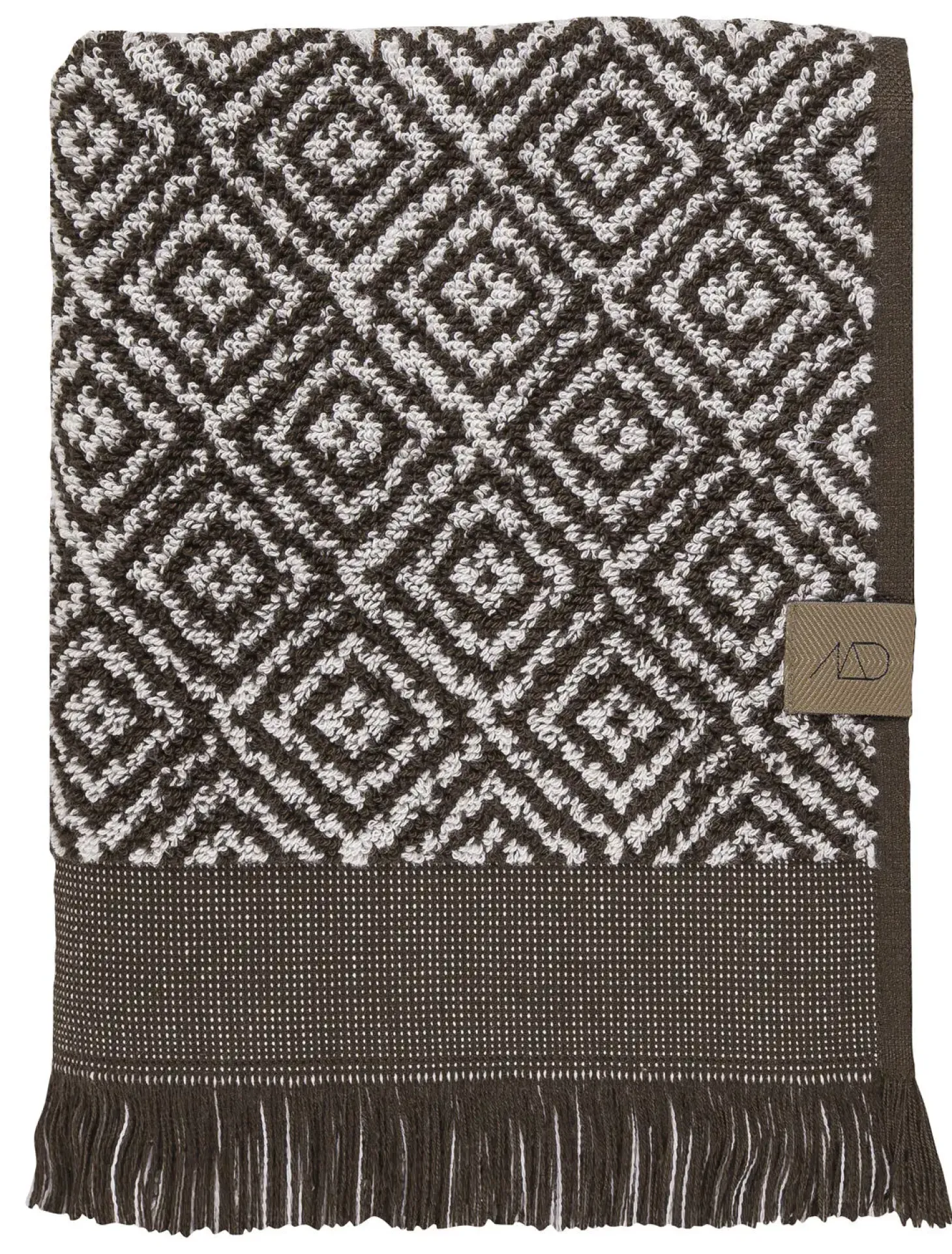 Mette Ditmer - MOROCCO-håndklæde - Chocolate / Off-white - W50 x L90 cm