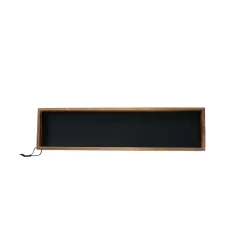 MiLLE W NORDISK DESIGN - Bakke i træ - Sort læder - 15 x 60 cm.