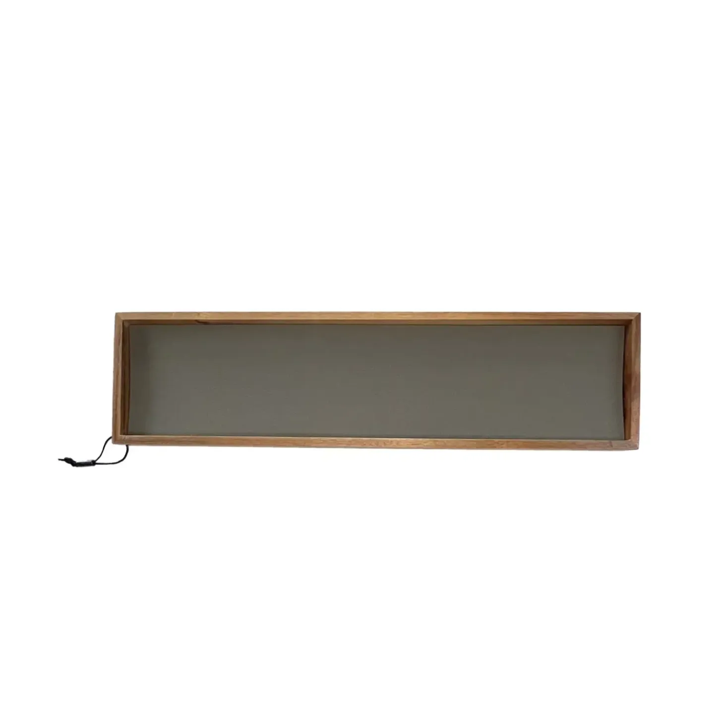 MiLLE W NORDISK DESIGN - Bakke i træ - Grå læder - 15 x 60 cm.