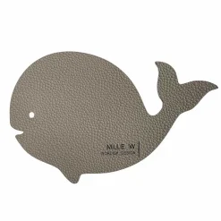 MiLLE W NORDISK DESIGN - Glasbrik/Coaster - Hval - Grå