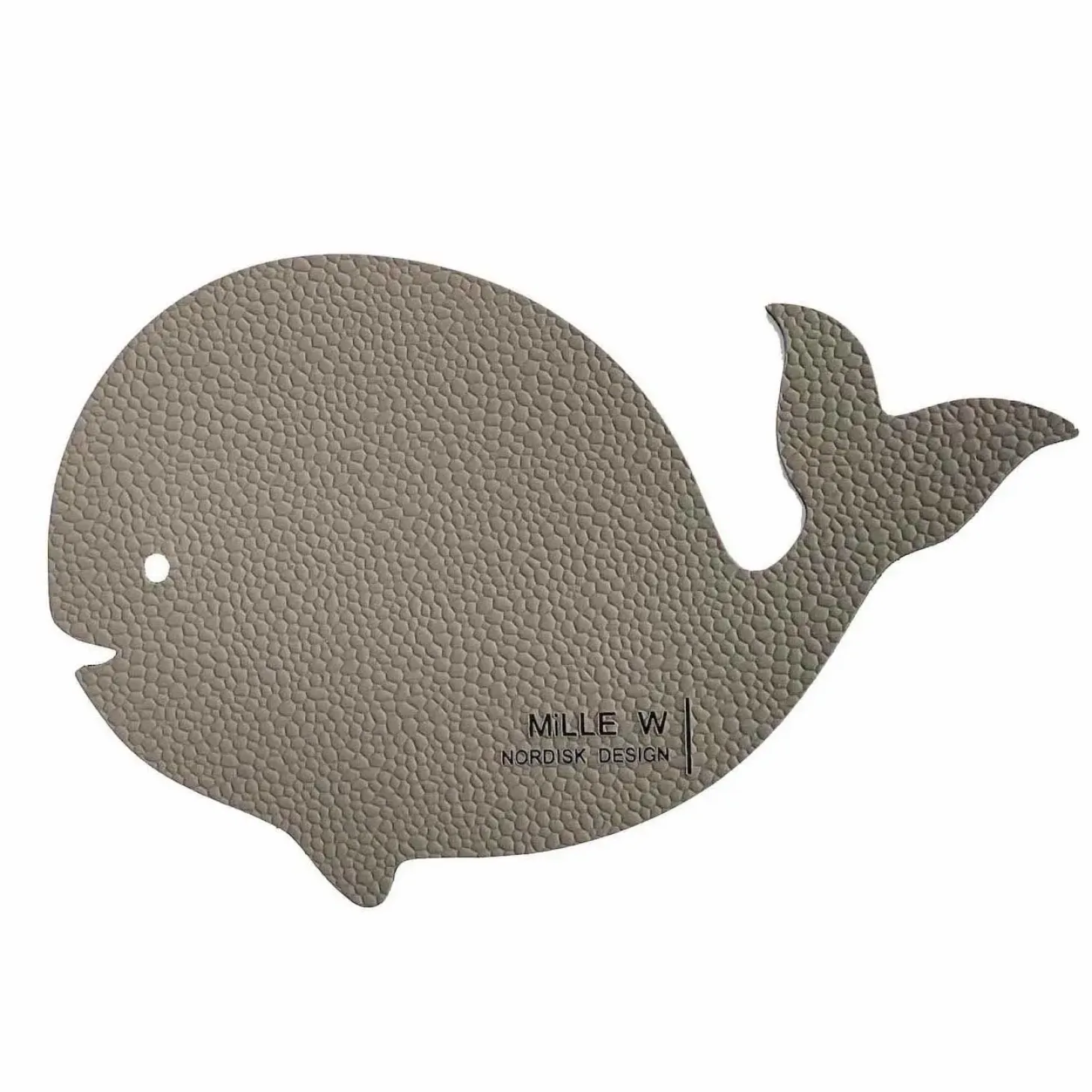 MiLLE W NORDISK DESIGN - Glasbrik/Coaster - Hval - Grå