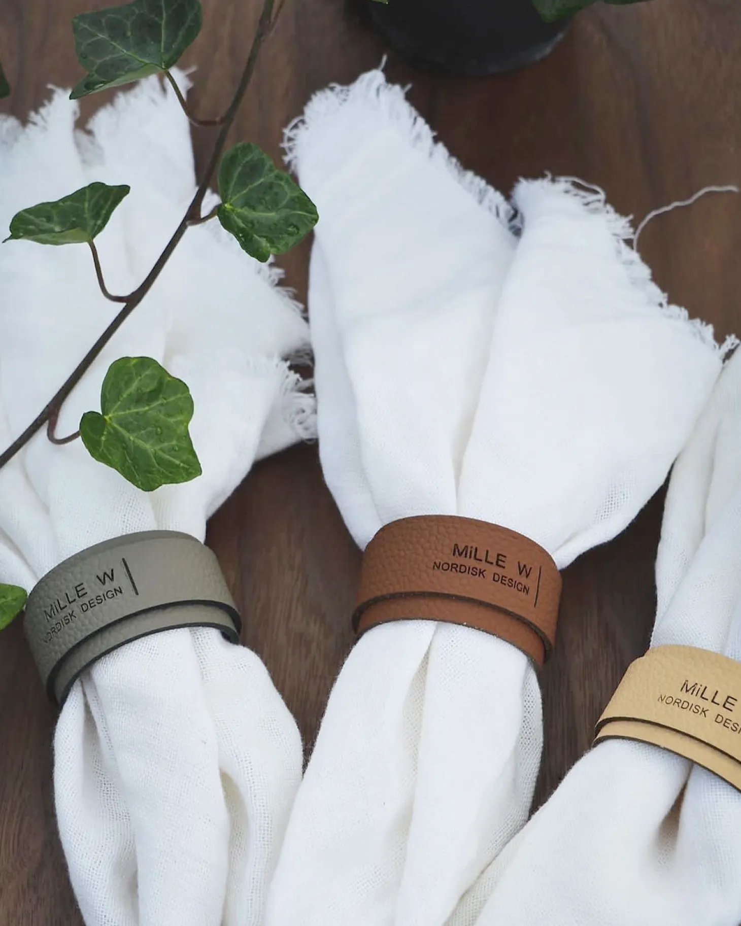 MiLLE W NORDISK DESIGN - Servietholder - Cognac læder