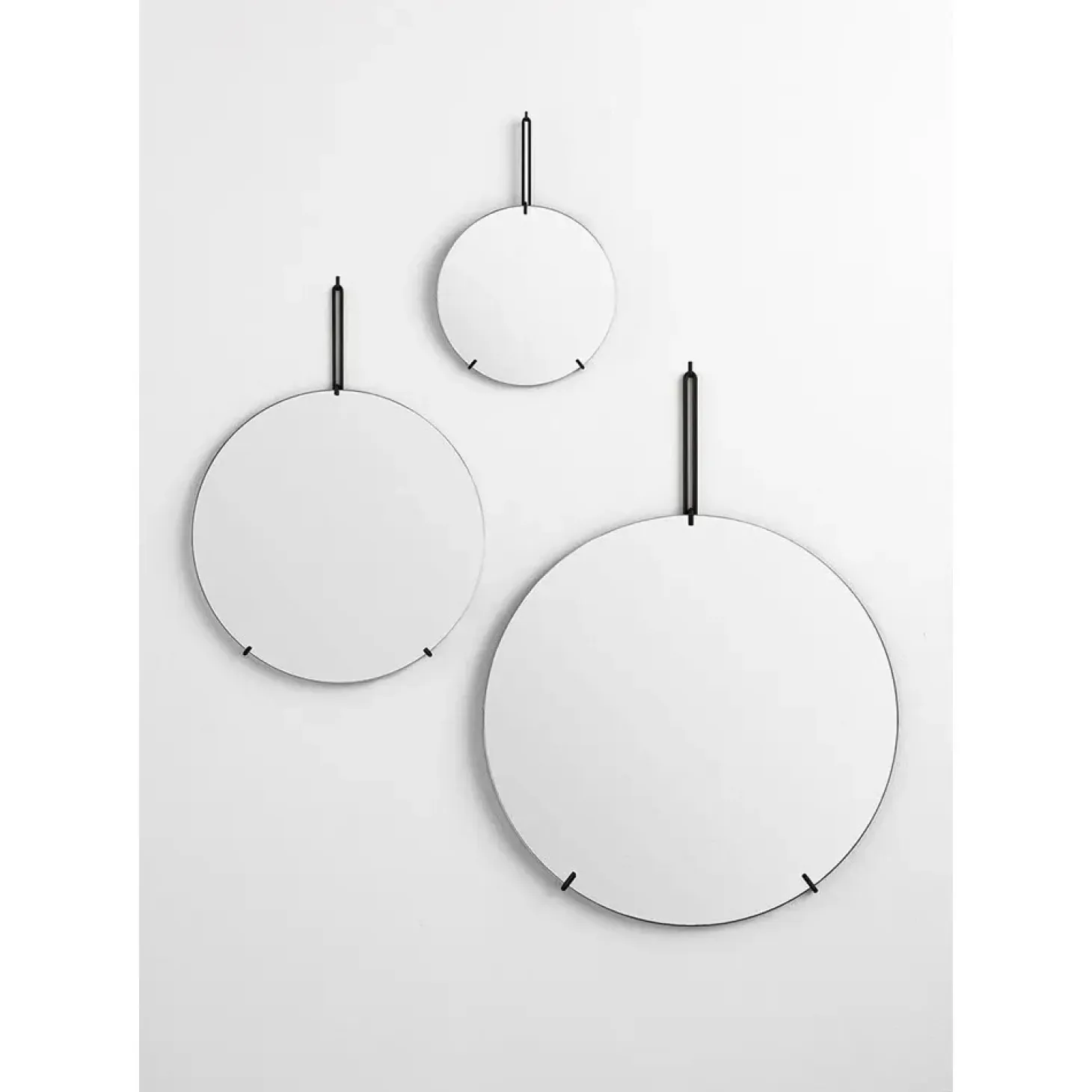 MOEBE - Væg spejl - 50 cm, sort - Wall Mirror Ø50 cm - Black