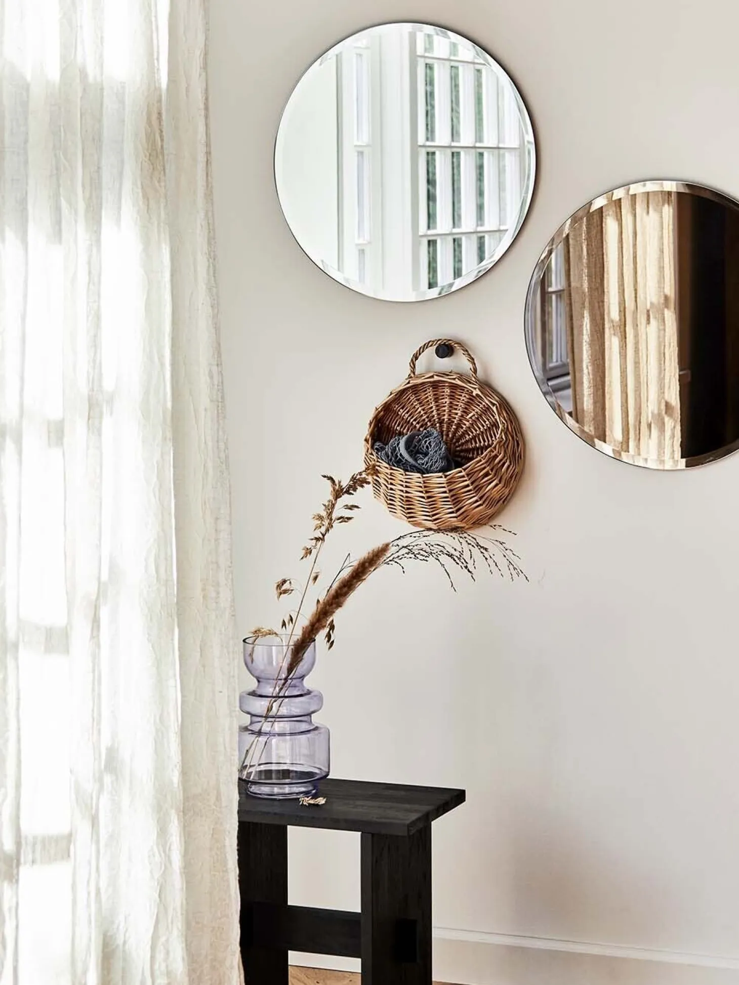 Moudhome - FACET rundt spejl Ø50 cm - Bronze