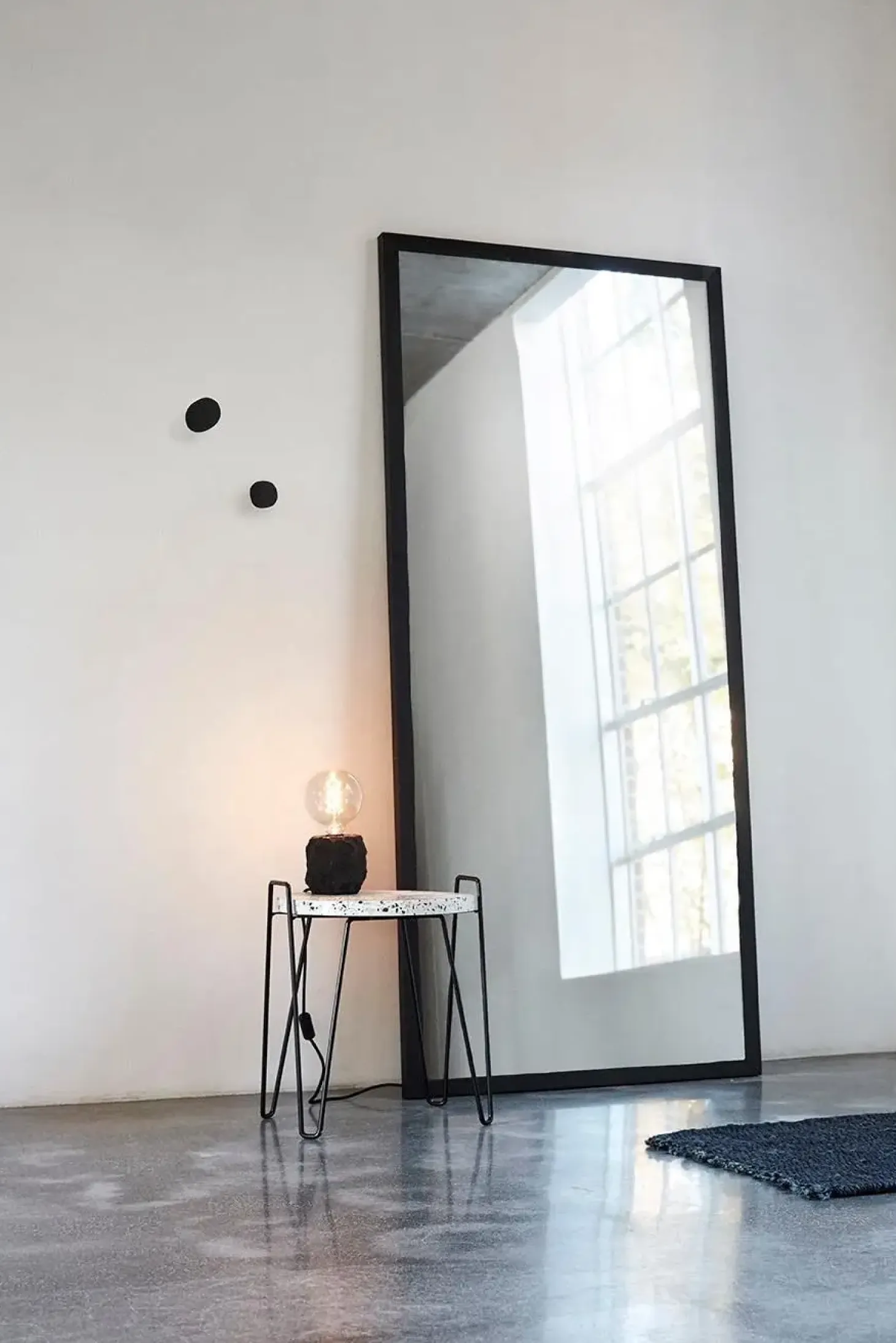 Muubs - Vægspejl Washington L - Jern/Glas. : 90x 200 cm. Sort kant