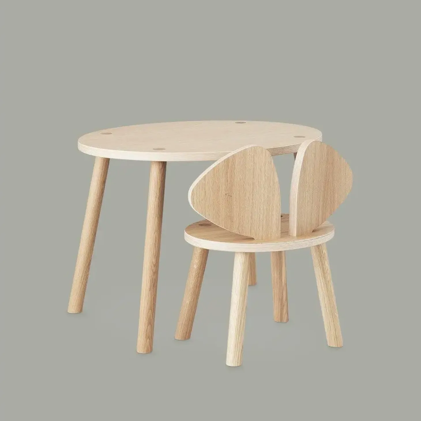 Nofred børnebord i Eg - Mouse table