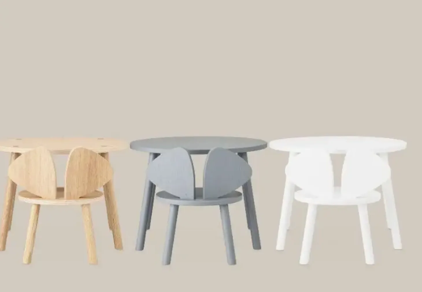 Nofred børnebord i Eg - Mouse table