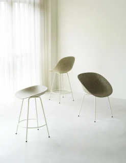 Normann Copenhagen - Barstol - Mat Chair - Seaweed - Creme/Stål