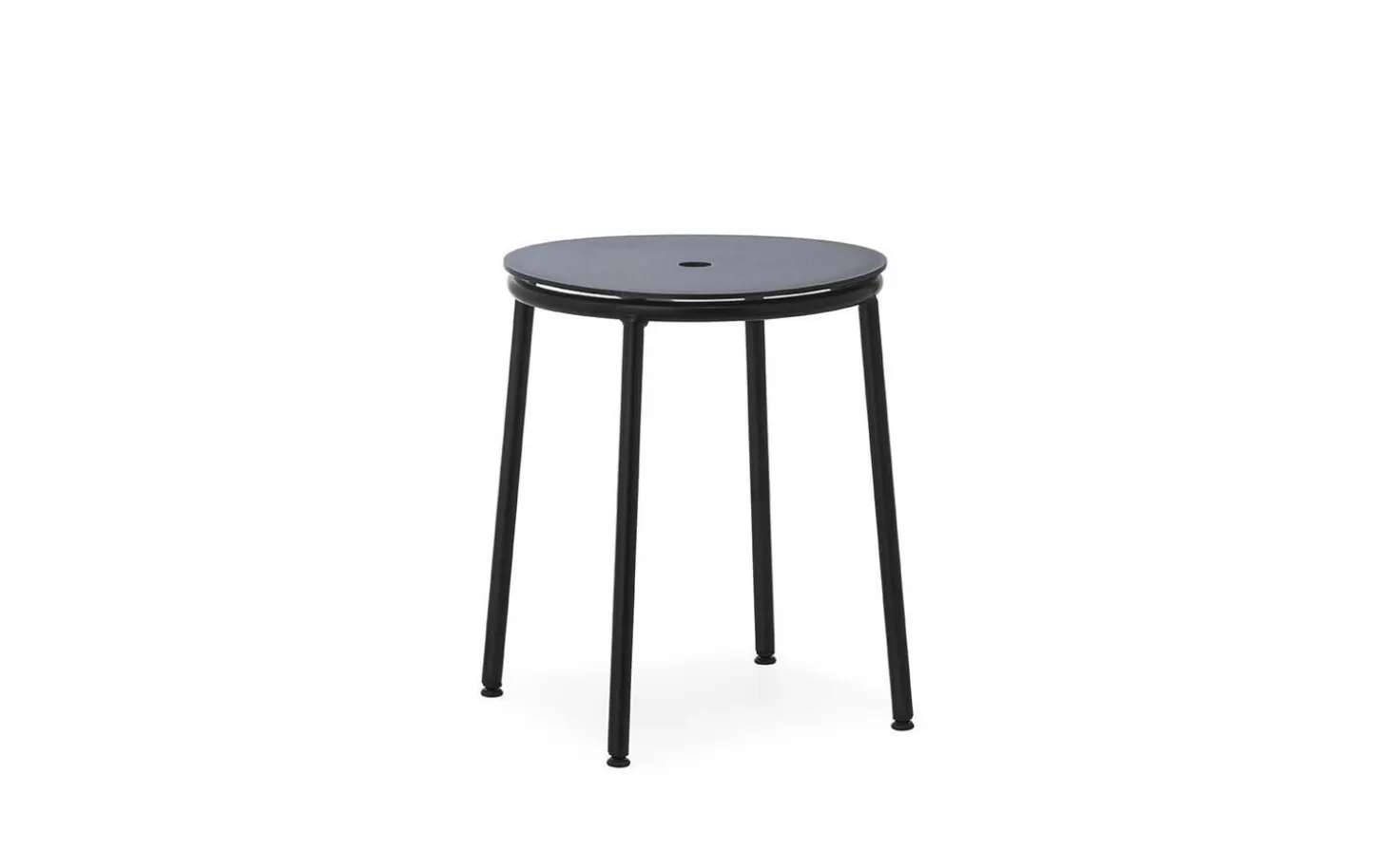 Normann Copenhagen - Circa Stool 45 cm Black Steel - Sort skammel