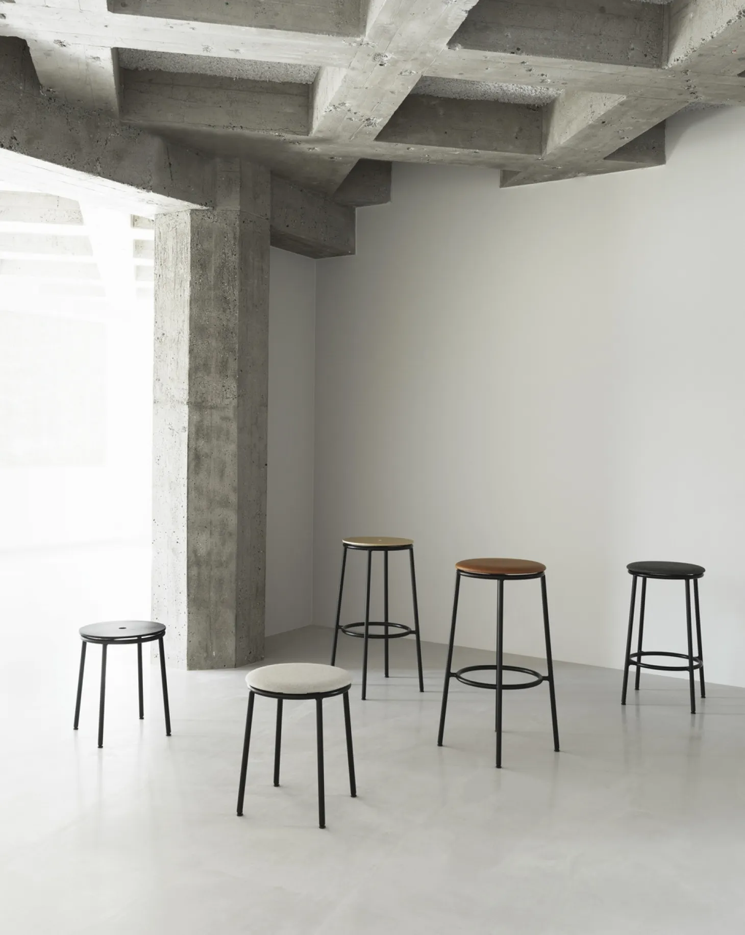 Normann Copenhagen - Circa Stool 45 cm Uph. Black Steel