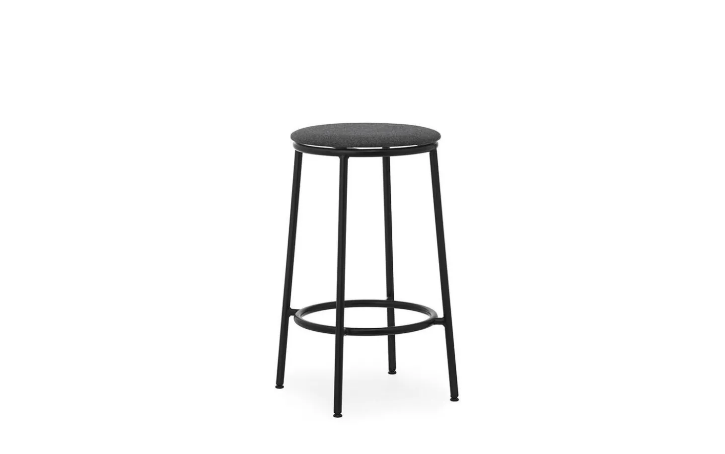 Normann Copenhagen - Circa Barstool 65 cm Uph. Black Steel