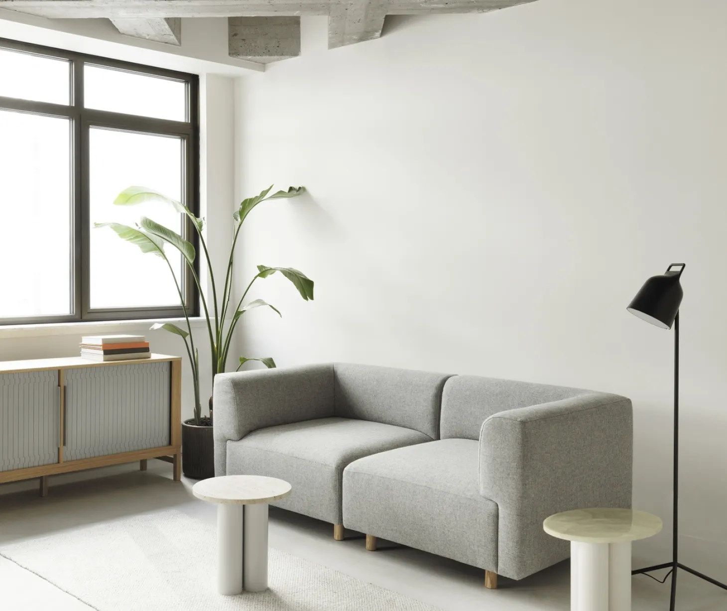 Normann Copenhagen - Dit Table Brown - Travertine Silver