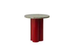 Normann Copenhagen - Dit Table Bright Red - Travertine Silver