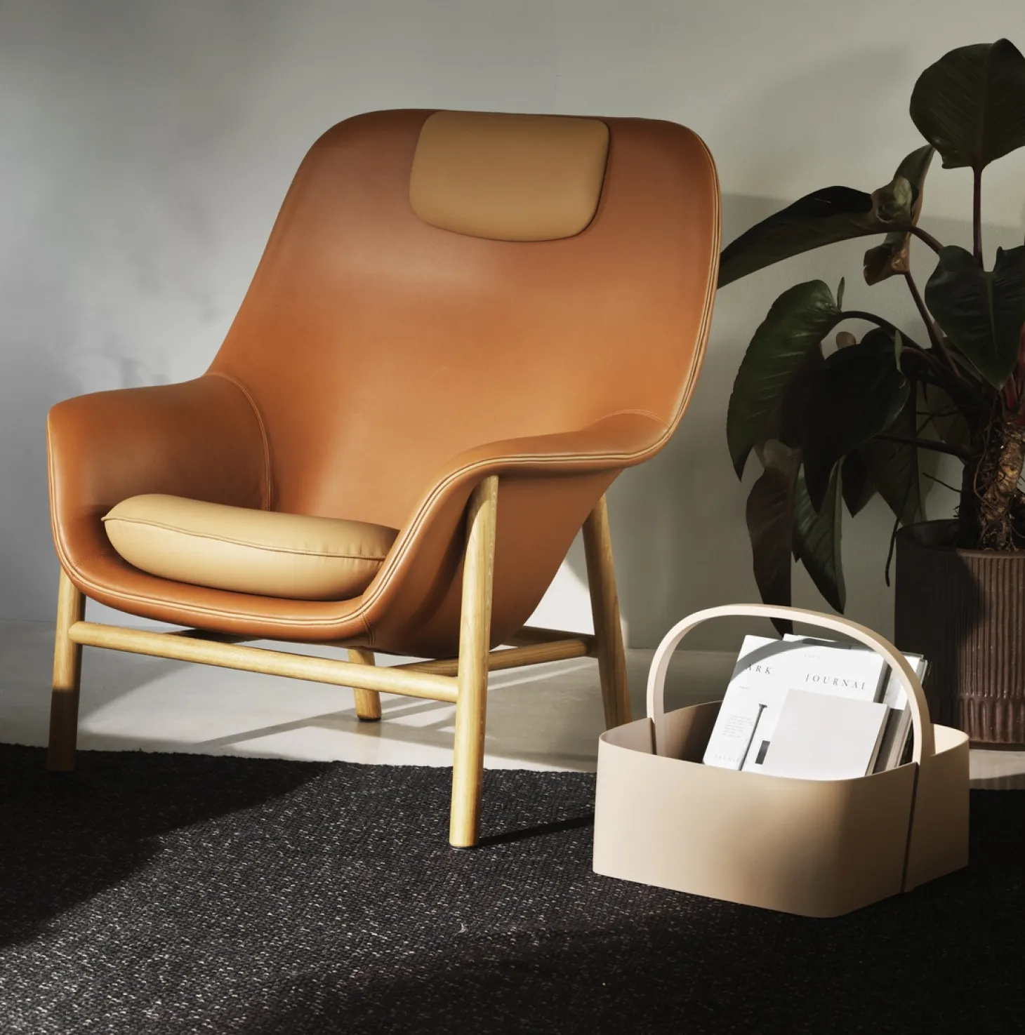 Normann Copenhagen - Drape Lounge Chair High W. Headrest Oak