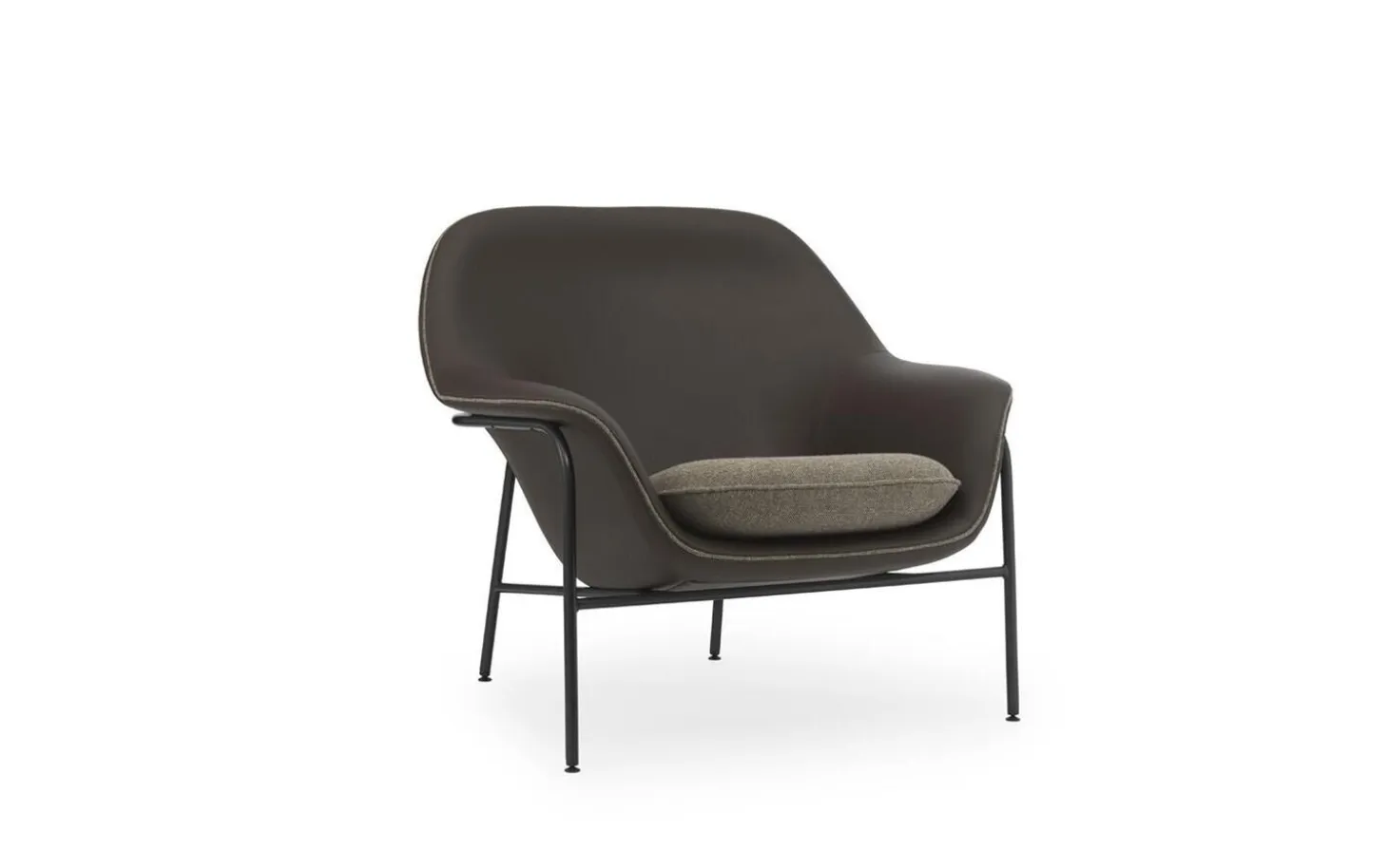Normann Copenhagen - Drape Lounge Chair Low Black Steel